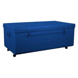 Table basse malle en métal Bleu - Métal - 100 x 40 x 55 cm