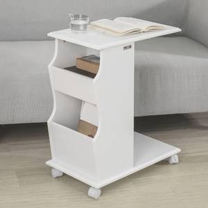 Table d'appoint FBT67-W Blanc - Bois manufacturé - 53 x 63 x 31 cm