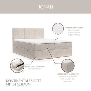 Boxspringbett Jonah Braun - Breite: 180 cm