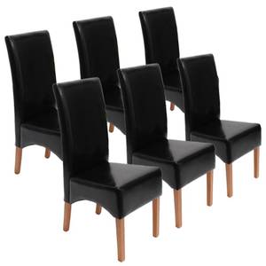 Chaise capitonnée Crotone (lot de 6) Noir