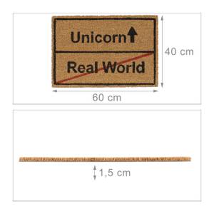 Kokosmatte Unicorn Real World Schwarz - Braun - Rot - Naturfaser - Kunststoff - 60 x 2 x 40 cm