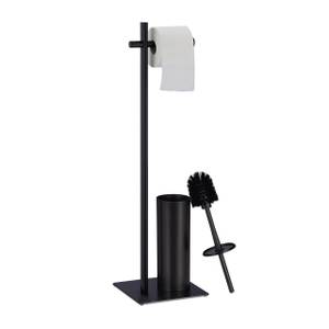 Stand WC Garnitur schwarz Schwarz - Metall - 20 x 78 x 20 cm