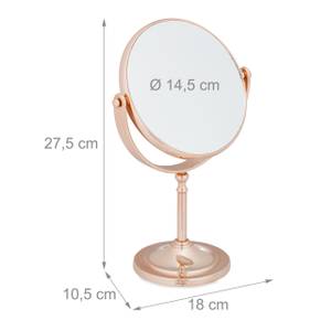 Miroir cosmétique grossissant cuivré Verre - Métal - Matière plastique - 18 x 28 x 11 cm