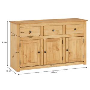 Sideboard CANCUN Massivholz - Holzart/Dekor - 135 x 80 x 40 cm