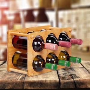 Étagère à vin à 6 bouteilles en bambou Marron - Bambou - 32 x 21 x 19 cm