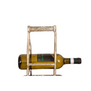 Antiker Weinflaschenhalter Weiß - Metall - 12 x 104 x 12 cm