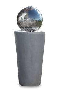 Led Gartenbrunnen FoBoule Grau - Kunststoff - 30 x 75 x 30 cm