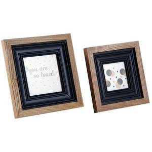 Bilderrahmen aus Holz und Glass (2er-Set Glas - 16 x 16 x 2 cm