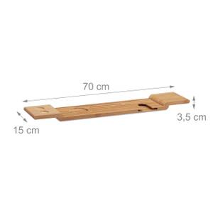 Badewannenablage Bambus mit Glashalter Braun - Bambus - 70 x 4 x 15 cm