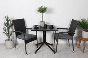 Gartenmöbel-Set Way Schwarz - Rattan - 70 x 72 x 70 cm