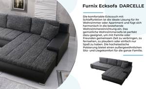 Ecksofa DARCELLE Schwarz - Steingrau