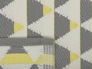 Tapis d'extérieur HISAR Gris - Blanc - Jaune - Textile - 105 x 60 x 60 cm