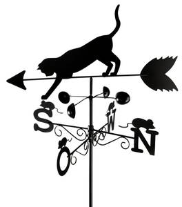 Indicateur de direction du vent CAT Noir - Métal - 40 x 170 x 50 cm
