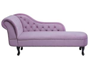 Chaise longue NIMES Noir - Mauve - Accoudoir monté à droite (vu de face) - Angle à gauche (vu de face) - Textile