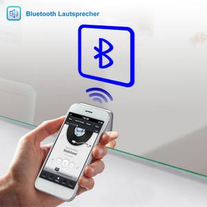 LED Badspiegel Bluetooth Uhr Lupe 14BST 80 x 60 cm