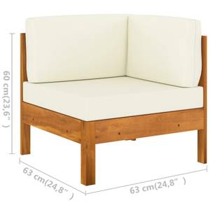 Garten-Lounge-Set (8-teilig) 3006534-8 Weiß - Massivholz - Holzart/Dekor - 60 x 25 x 100 cm