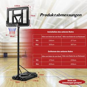 Basketballkorb EB50362DE Schwarz - Metall - 70 x 16 x 108 cm