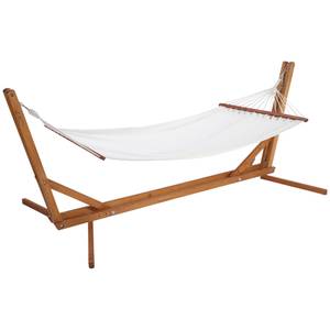 Hängematte mit Gestell 84A-245 Weiß - Massivholz - 120 x 89 x 388 cm