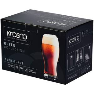 Krosno Elite Verres à bière noire Verre - 9 x 18 x 9 cm