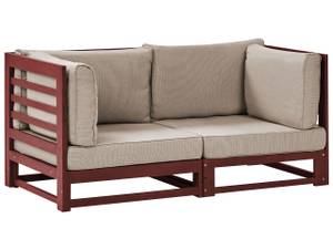 Gartensofa TRANI Beige - Grau - Eiche Dunkel - Rot - Breite: 150 cm