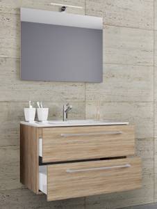 Table de toilette Badinos Marron - Imitation chêne de Sonoma - Largeur : 80 cm