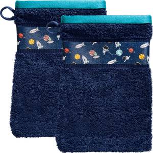 Waschhandschuh 2er-Pack 205353 Blau - Textil - 15 x 1 x 21 cm