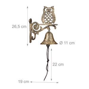 Cloche de porte à chouette en lot de 5 Marron - Doré