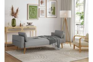 Canapé droit scandinave ELGA convertible Gris lumineux