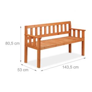 Holz Gartenbank 3-Sitzer Orange - Holzwerkstoff - 144 x 81 x 53 cm