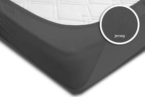 2 Bettlaken Jersey anthrazit 140x200 cm Grau - Textil - 140 x 25 x 200 cm