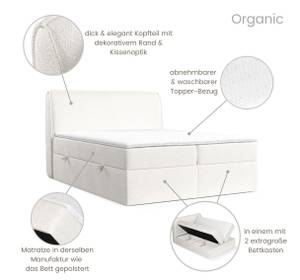 Boxspringbett Organic Weiß - Breite: 180 cm