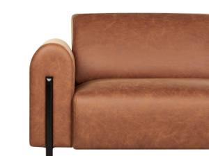 3-Sitzer Sofa ASKIM Schwarz - Braun - Sandbraun