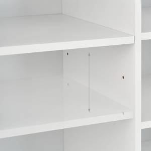 Weiße Schuhbank mit 10 Fächern Grau - Weiß - Holzwerkstoff - Kunststoff - Textil - 104 x 53 x 30 cm