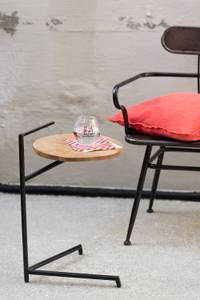 Table gigogne bistro ronde Beige - Bois massif - 42 x 64 x 39 cm