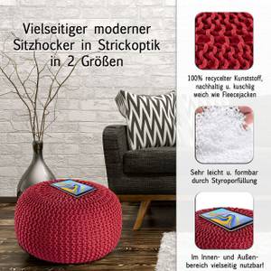 Premium Pouf Outdoor Sitzpouf Hocker Burgunderrot