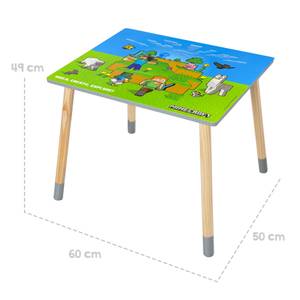 MINECRAFT Sitzgruppen 3er Set Blau - Grau - Grün - Holzwerkstoff - Massivholz - 49 x 60 x 50 cm