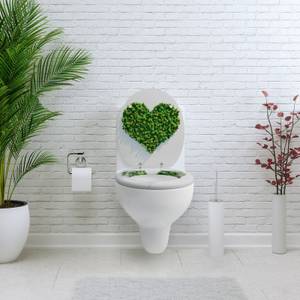 WC-Sitz mit Absenkautomatik  Green Heart Grün - Weiß - Holzwerkstoff - 38 x 5 x 44 cm