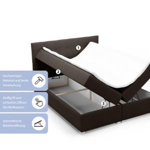 Boxspringbett Doppelbett Valbona Braun - Breite: 180 cm