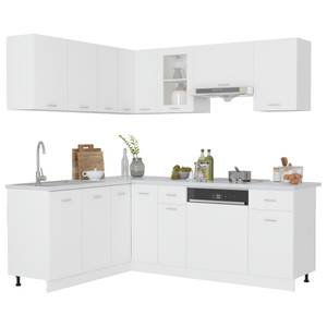 Küchenschrank-Set Weiß - Holzwerkstoff - Massivholz - 76 x 82 x 80 cm