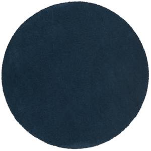 Luxus  ShaggyTeppich Velvet Rund Blau - Nachtblau - 100 x 100 cm