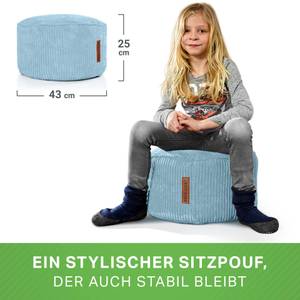 Sitzsack-Hocker Pouf "Cord" 45x25cm Hellblau