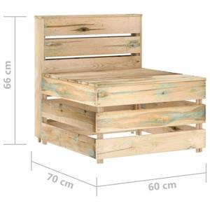 Garten-Lounge-Set Grün - Massivholz - Holzart/Dekor - 70 x 66 x 69 cm