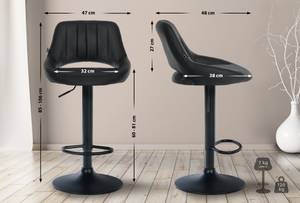 Tabouret de bar Milet Lot de 2 Noir