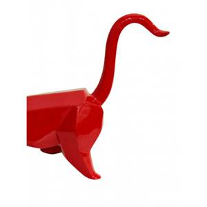 Statue chat rouge cubique Rouge - Porcelaine - 43 x 29 x 13 cm
