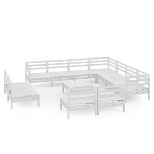 Garten-Lounge-Set Weiß - Massivholz - Holzart/Dekor - 64 x 29 x 64 cm