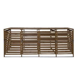 Cache poubelle pour 4/8 places H62 Marron - Bois/Imitation - En partie en bois massif - 271 x 114 x 97 cm