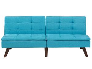 3-Sitzer Sofa RONNE Blau - Eiche Dunkel - Türkis