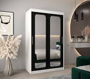 Armoire à portes coulissantes promo t3 Noir - Blanc - Largeur : 120 cm - 2 porte