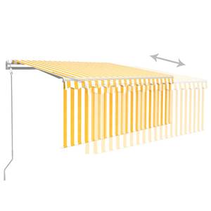 Auvent rétractable 3014350-2 Blanc - Jaune - 350 x 250 cm