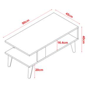 Table basse Lycksele effet noyer/ blanc Marron - Bois manufacturé - 90 x 40 x 45 cm